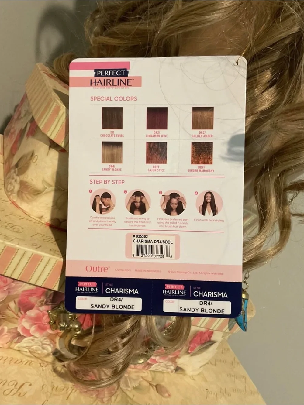 NWT Charisma Sandy Dirty Blonde Curly Long Wig Hair Topper Lace Front